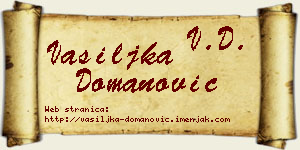 Vasiljka Domanović vizit kartica